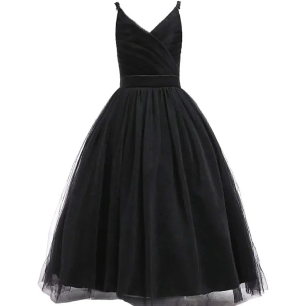 Flower Girls Spaghetti Strap Tulle  Dress Long A Line Wedding Pageant Dresses